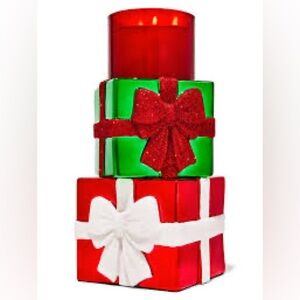 Bath & Body Works Stacked Presents Pedestal 3-wick Candle Holder (+ Free Gift)